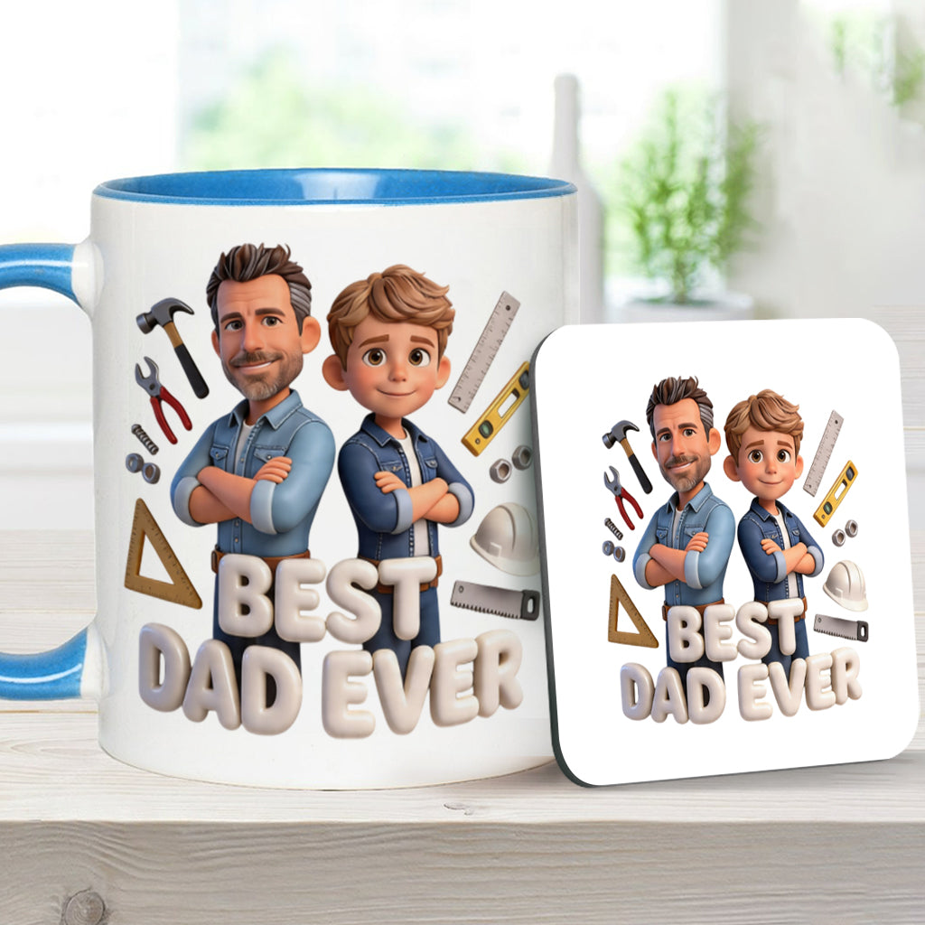 Custom Any Photo - Personalized Father Accent Mug & Coaster