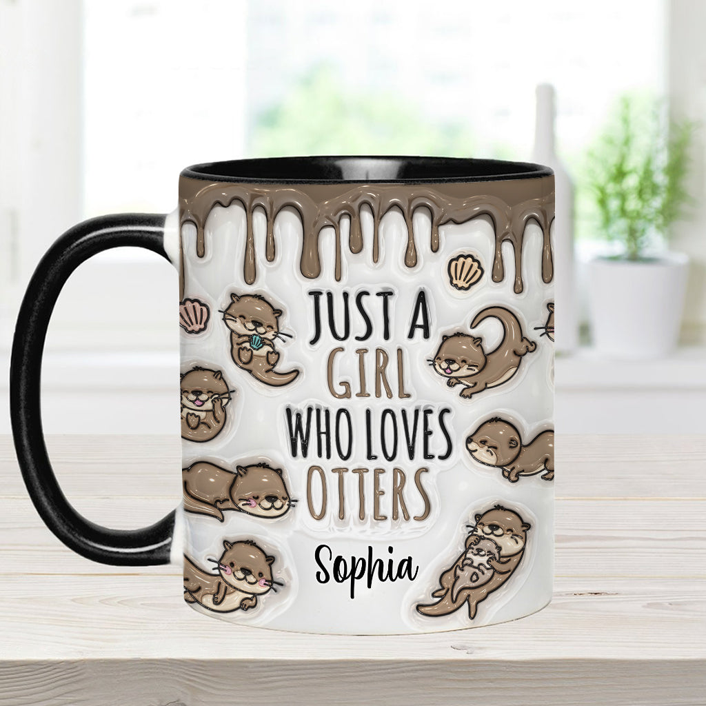 Just A Girl Who Loves Otters - Personalized Otter Accent Mug