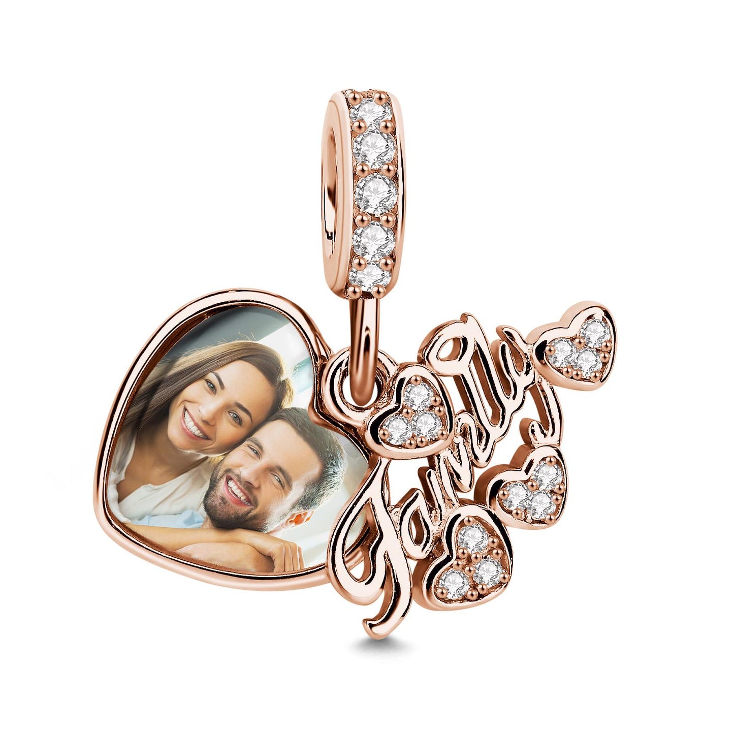 Any Photo - Personalized Family Delicate Heart Charm