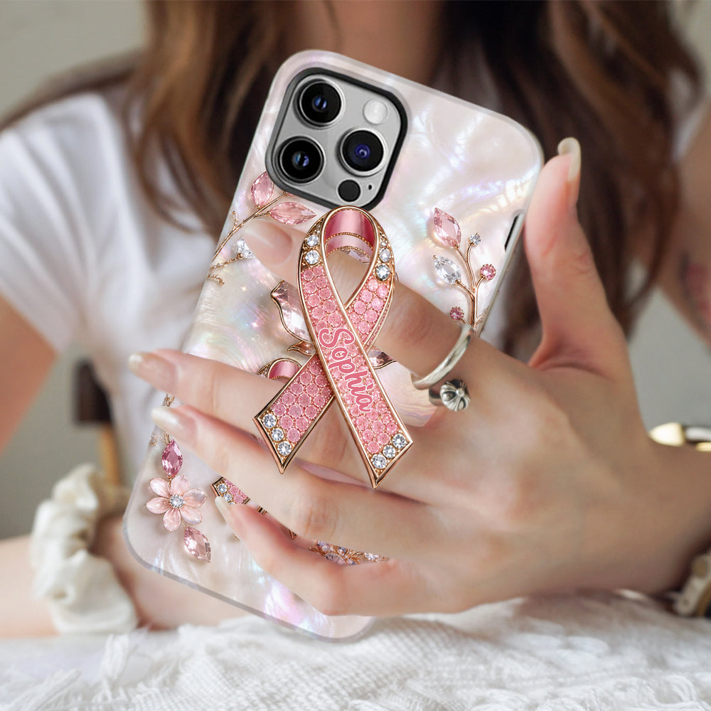 Faith Hope Love - Personalized Breast Cancer Awareness Full Print Phone Case & Phone Grip