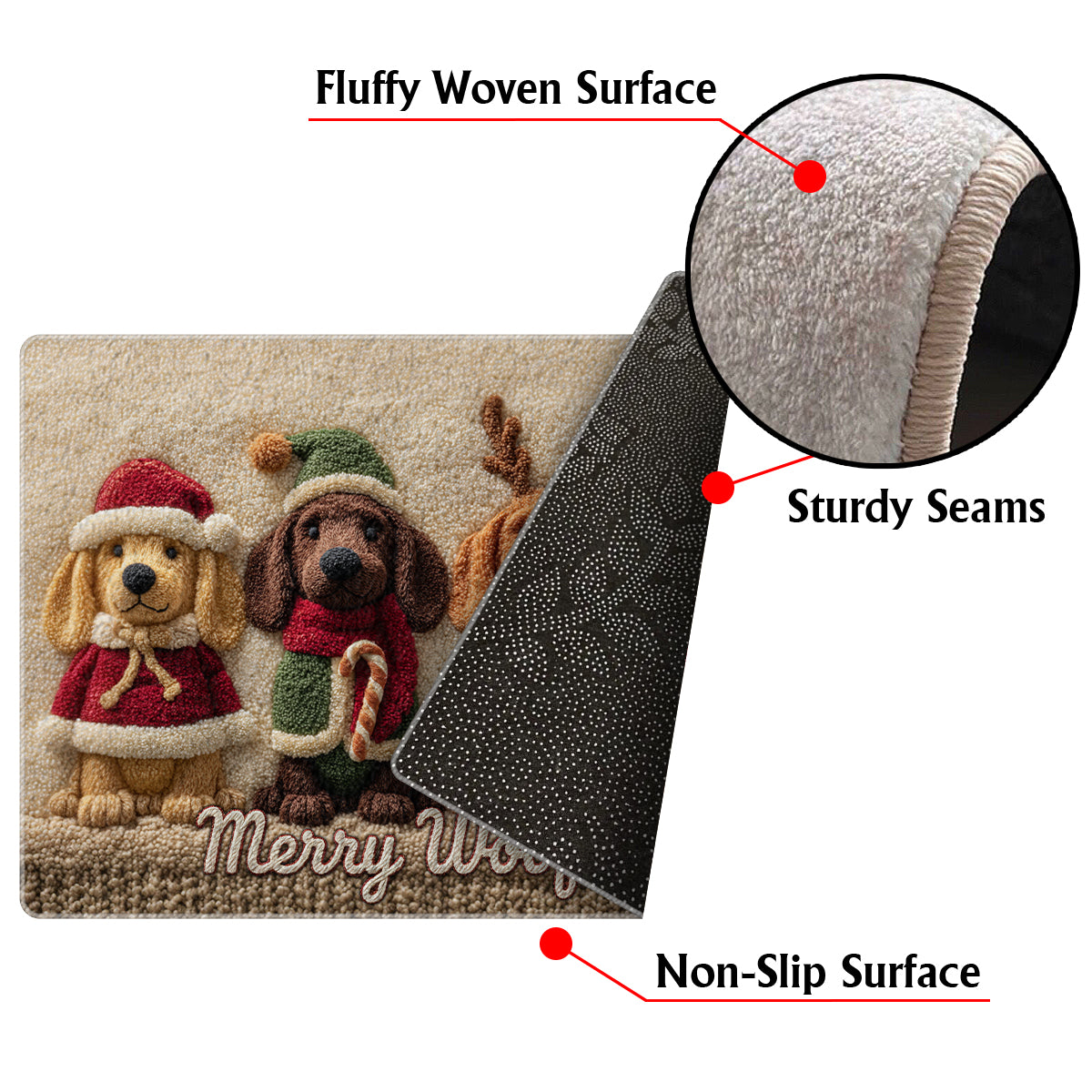Christmas Dog - Personalized Dog Non-Slip Tufted Rug
