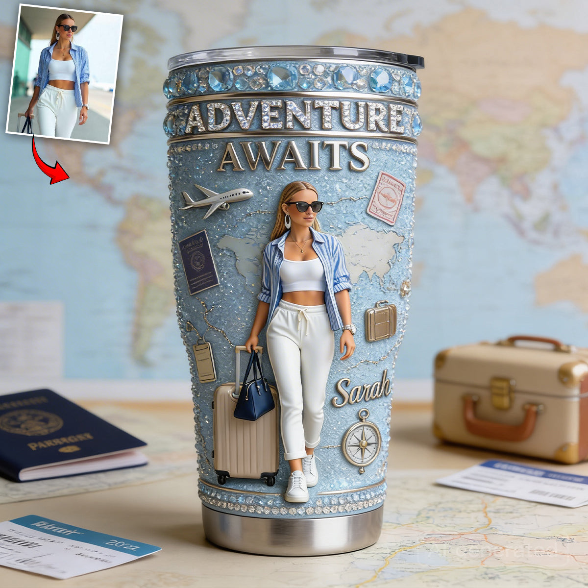 Custom Any Photo - Personalized Travelling Tumbler