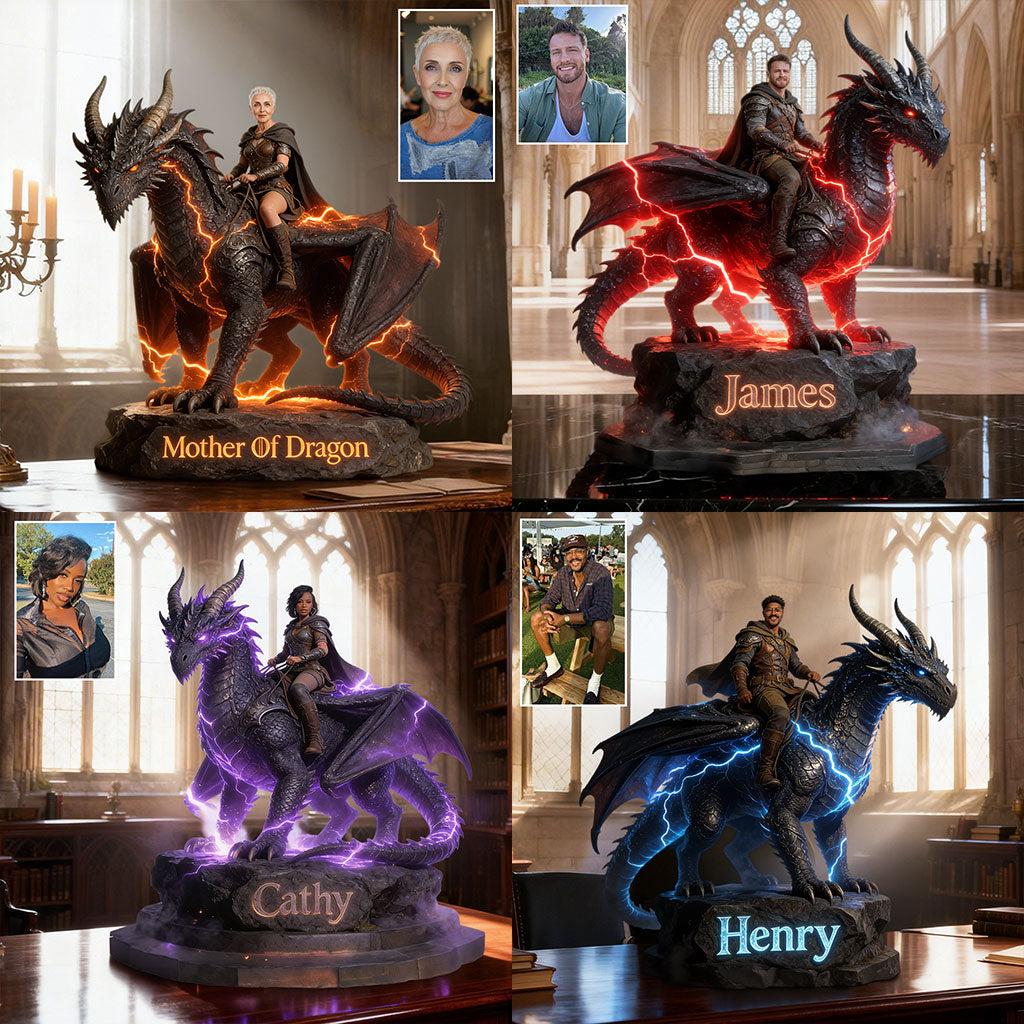 Flying With The Dragon - Personalized Dragon Custom Shaped Acrylic Plaque