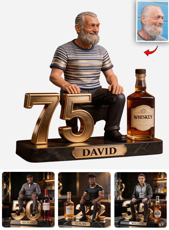 Custom From Photo, Drink & Number - Personalized Birthday Custom Shaped Acrylic Plaque