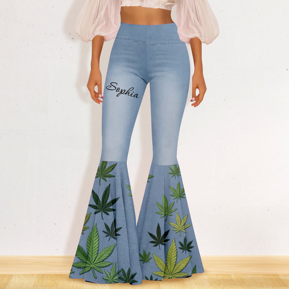 Cannabis - Personalized Weed Flare Leggings