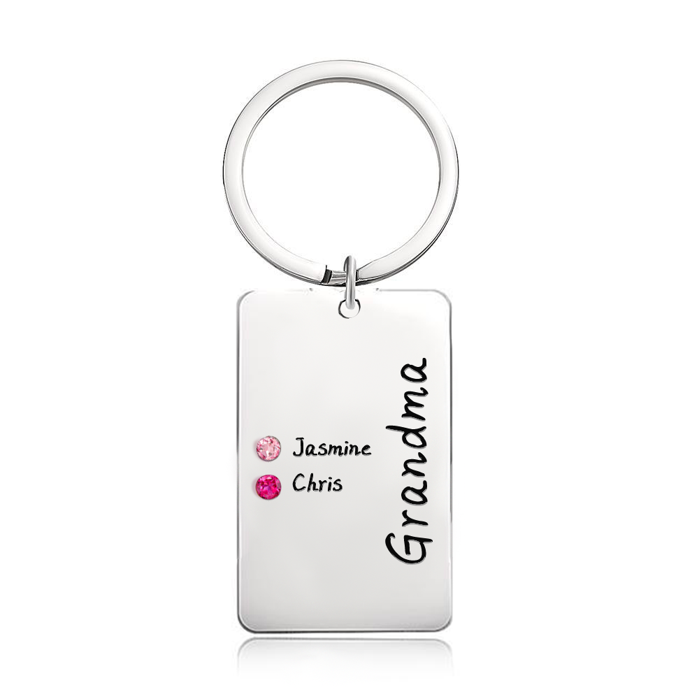 Custom Birthstone For Grandma, Mom - Gift for grandma, mom - Personalized Birthstone Keychain