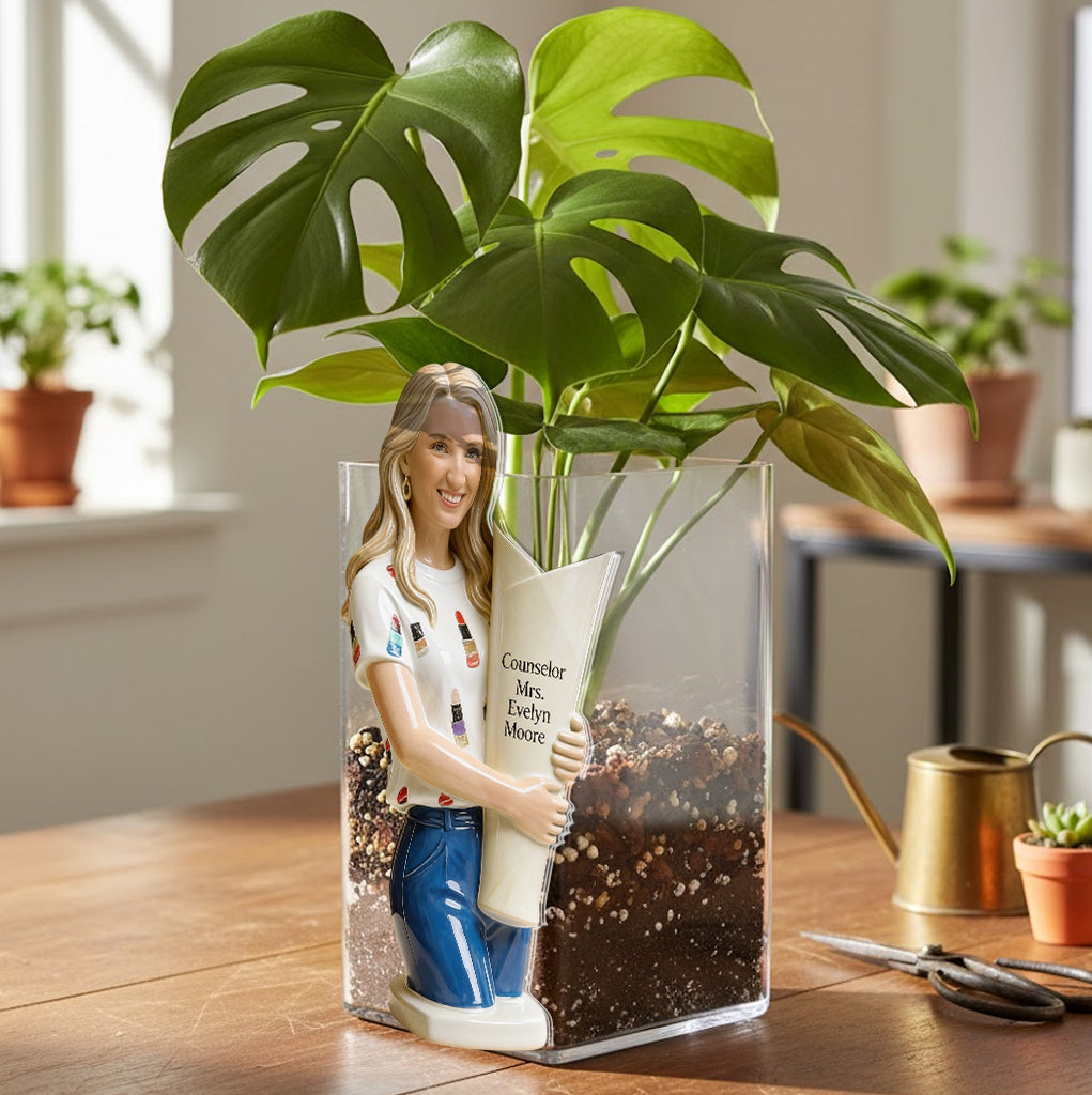 Custom Any Photo - Personalized Teacher Acrylic Pot