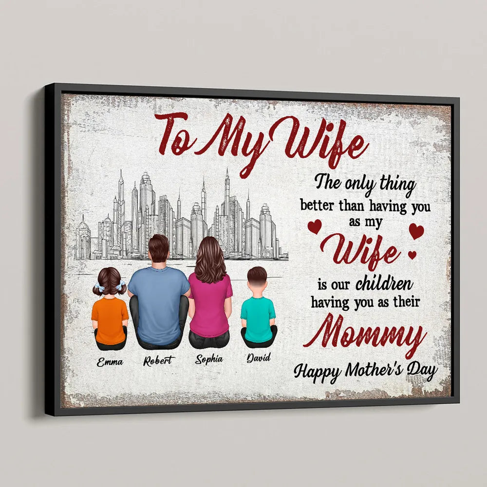 To My Wife - 'Love That Holds Us Together' Personalized Family Poster – Perfect Mother’s Day Gift for Wife or Mom