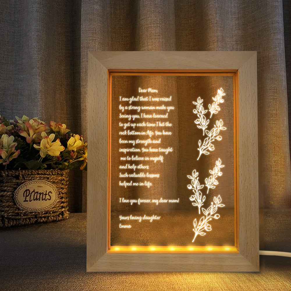 Dear Mom Hand-Written Letter - Personalized Mother Hand-Written Letter Lamp