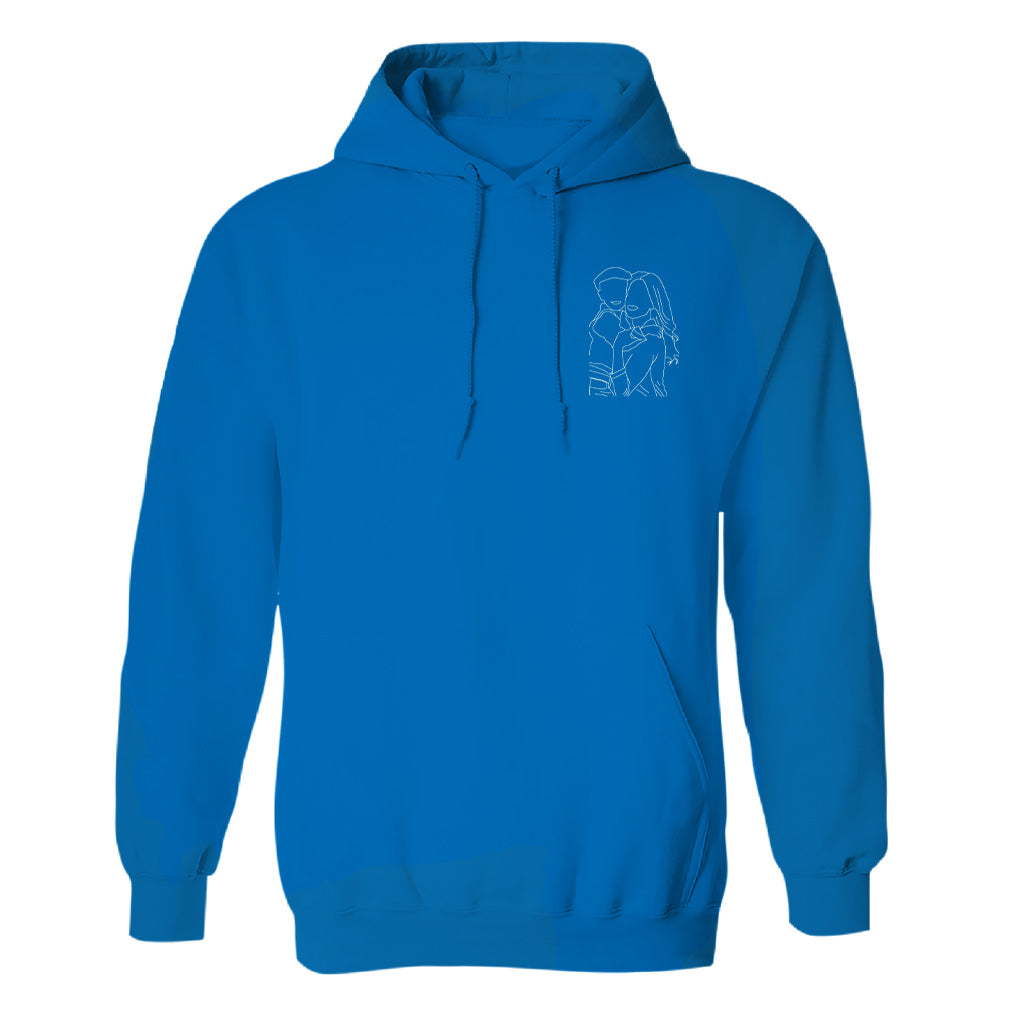 Custom Line Art - Personalized Step Mom Embroidered Hoodie