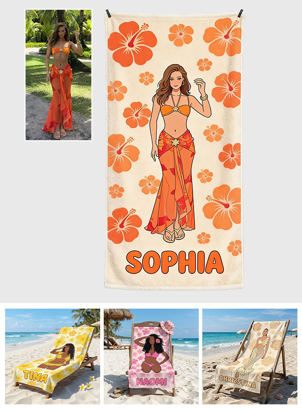 Custom Any Photo, Any Flower - Personalized Flower Lover Quick-dry Beach Towel/ Bath Towel