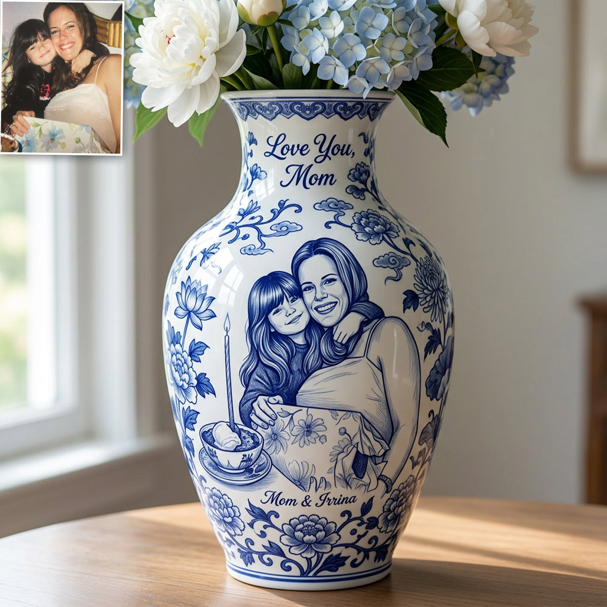 Custom Chinoiserie Style Gift For Mother/ Grandma/ Wife... - Personalized Mother Acrylic Pot