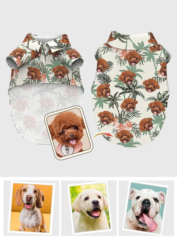 Custom Coconut Tree Pet Beach Shirt Clothes Gift for Pets - Personalized Hawaiian Dog Shirt