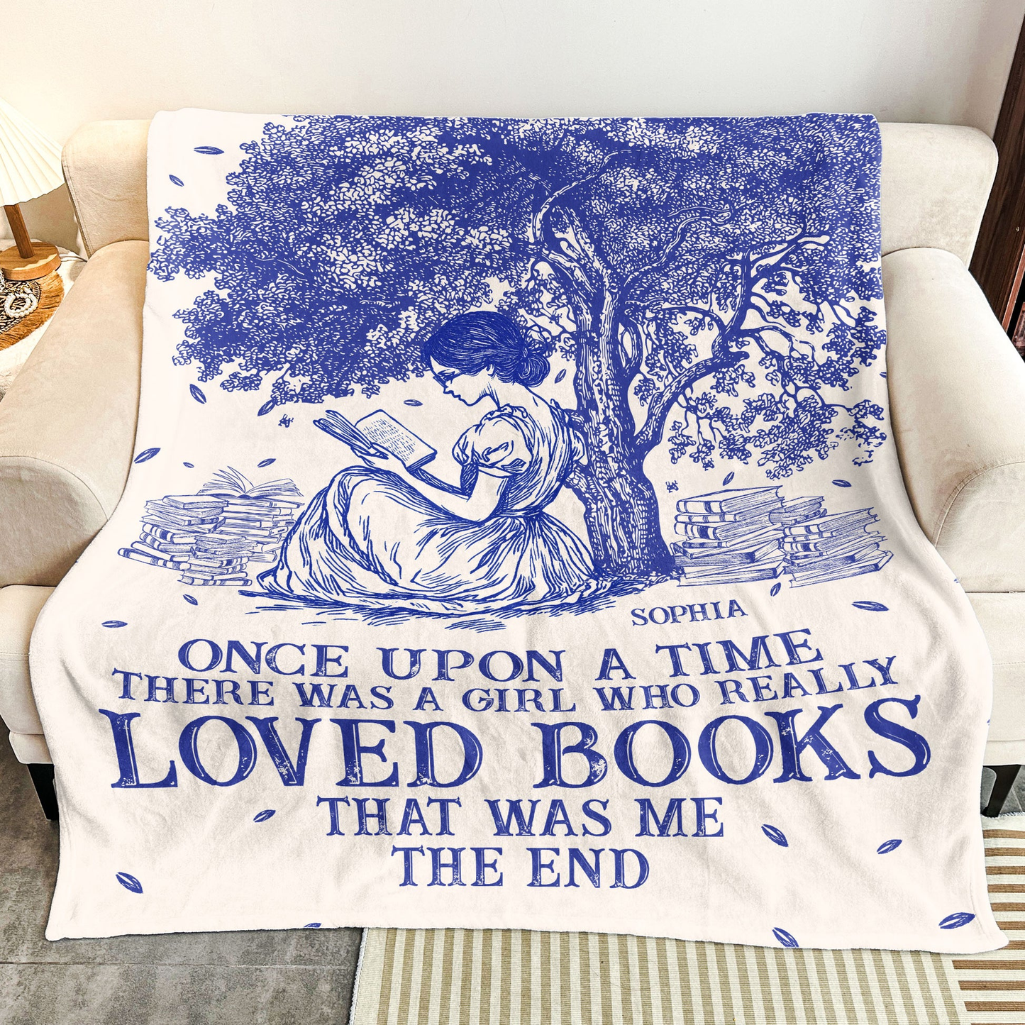 Book Lover Fleece Blanket – Cozy Reading Girl Design, Perfect Gift for Readers and Dreamers