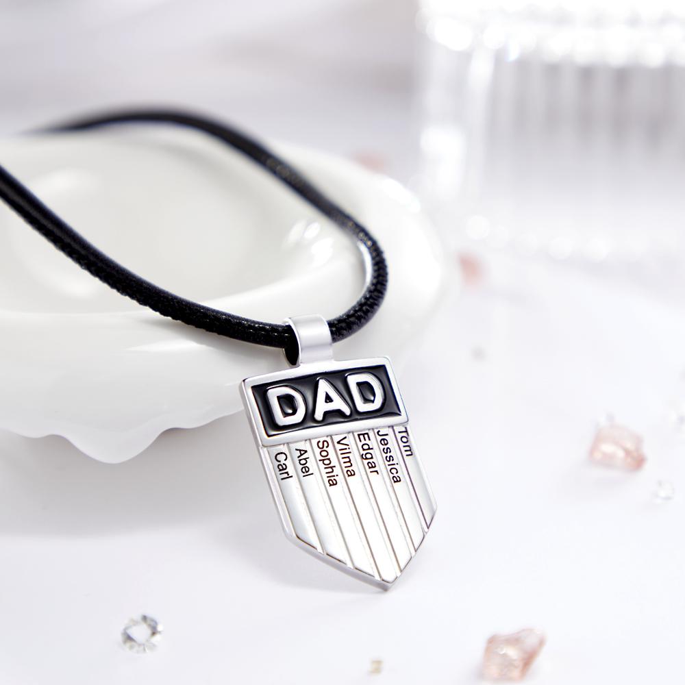 Best Dad Ever - Personalized Father Engraved Necklace