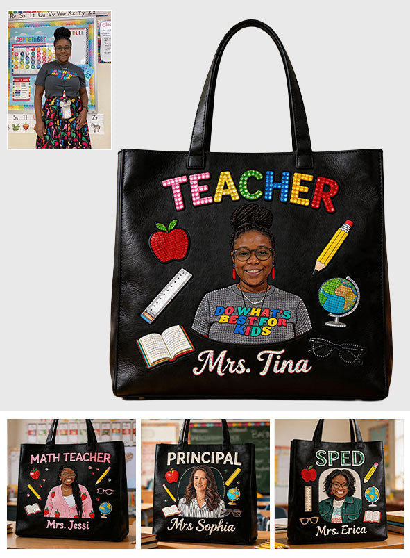 Custom Any Photo Love My Job - Personalized Teacher Tote Bag