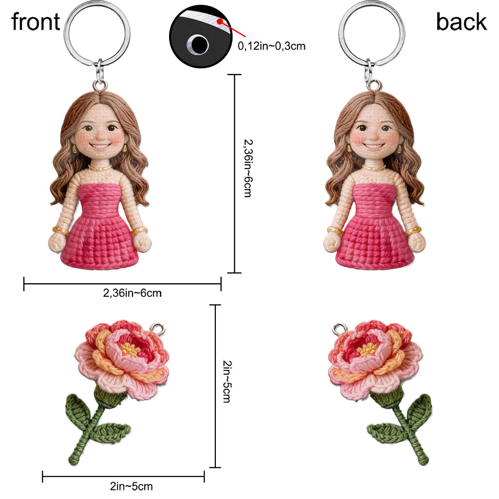 Custom Any Photo - Personalized Birthday Premium Keychain With Charms