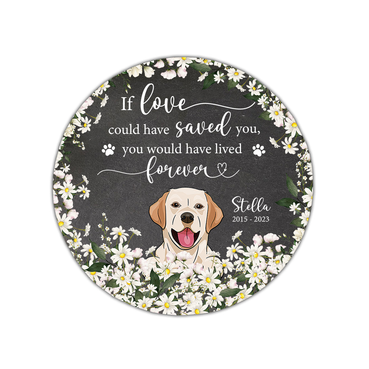 In Loving Memories - Personalized Dog Round Shaped Stone