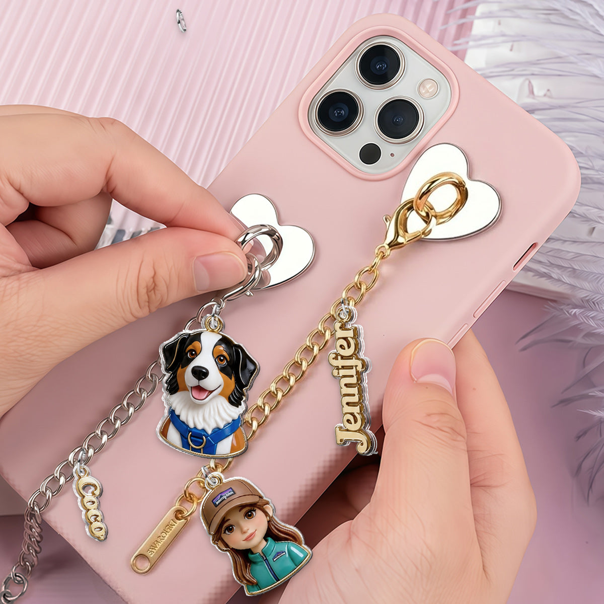 Just A Girl Who Loves Dogs - Personalized Dog Dangling Charms