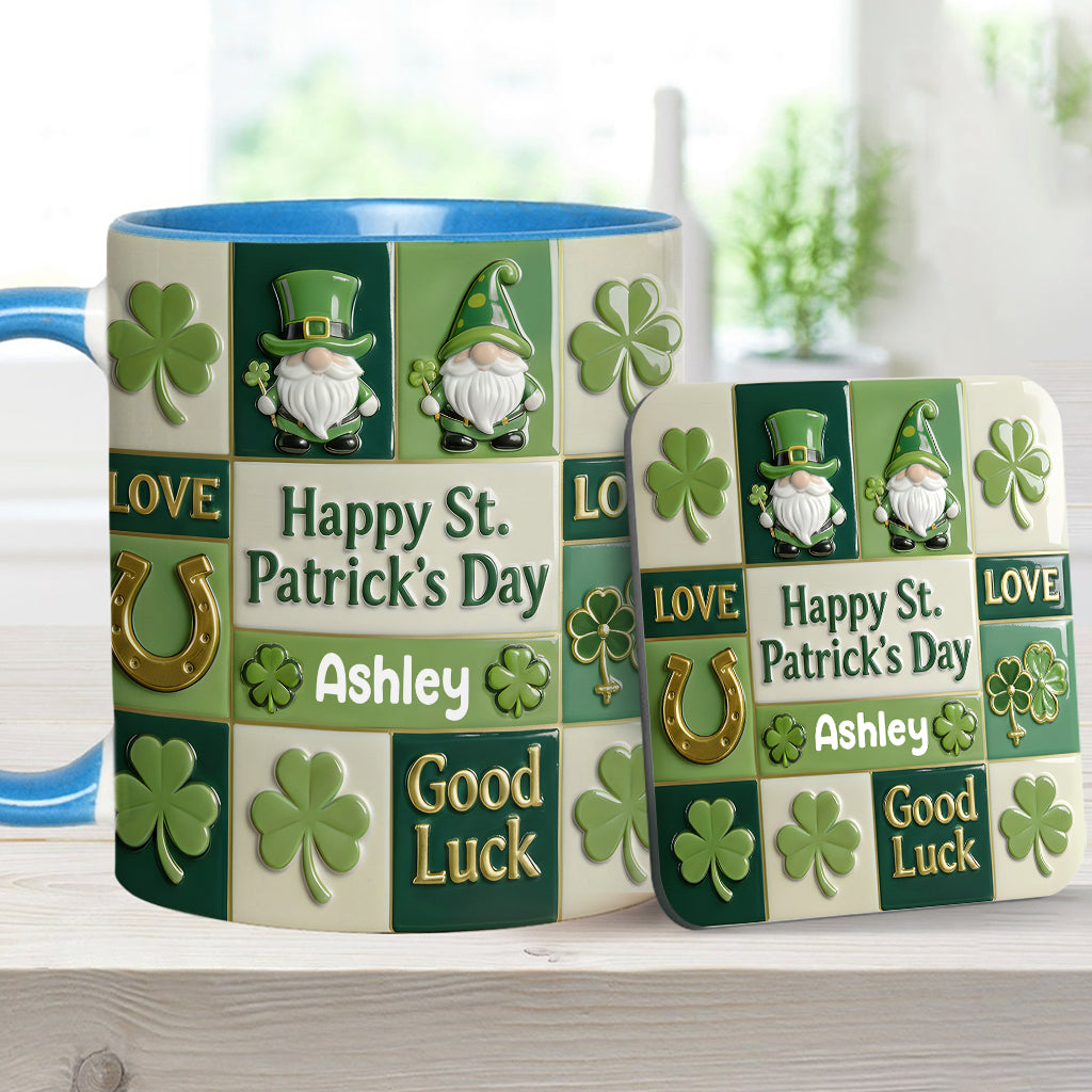 Happy St. Patrick's Day - Personalized Irish Accent Mug & Coaster