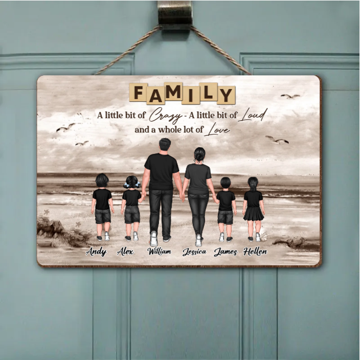 Family Walking Back View Personalized Poster or Canvas or Plaque or Keychain or Ornament - Custom Gift for Family Memories