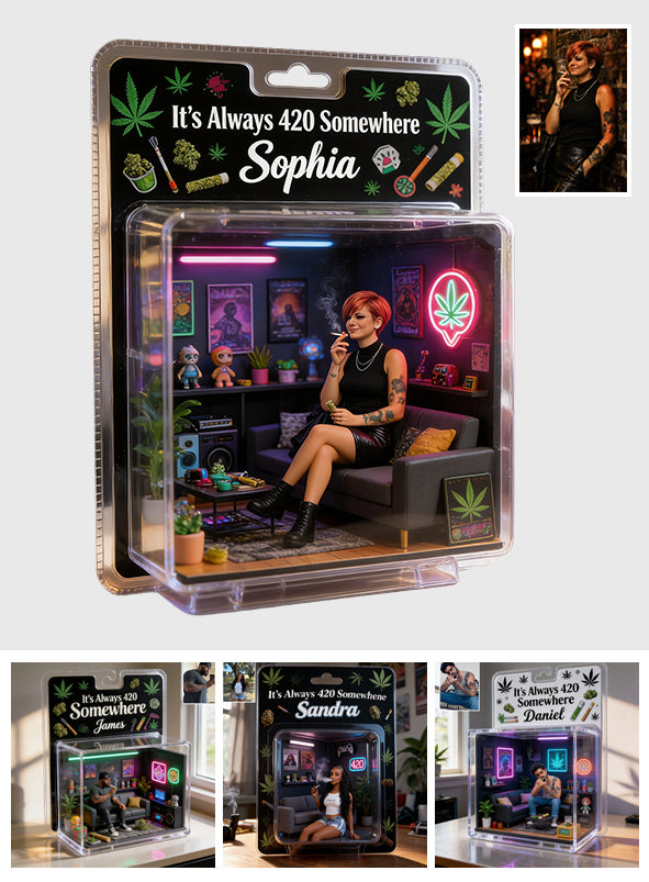 It's Always 420 Somewhere - Personalized Weed Acrylic Display Box