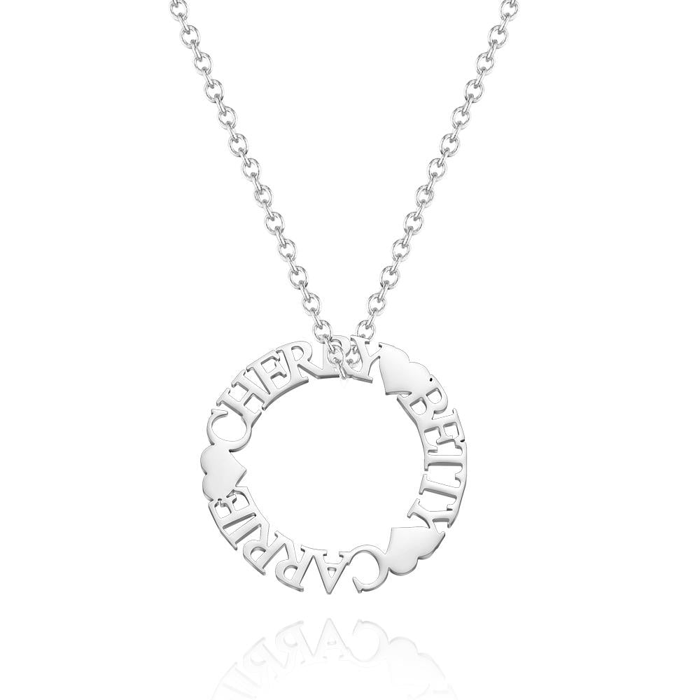 Custom Name Circle Charm - Personalized Name Circle Necklace