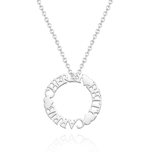 Custom Name Circle Charm - Personalized Name Circle Necklace