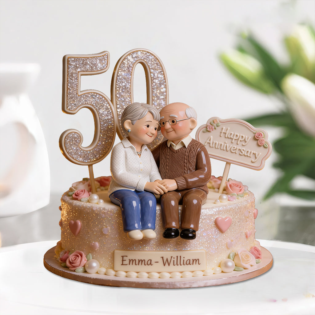Happy Anniversary - Personalized Couple Custom Shaped Acrylic Plaque