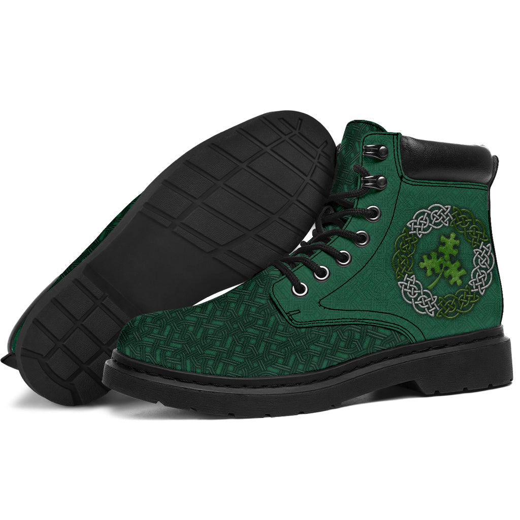 Clover Puzzle Celtic Autism Awareness All Season Boots 0622