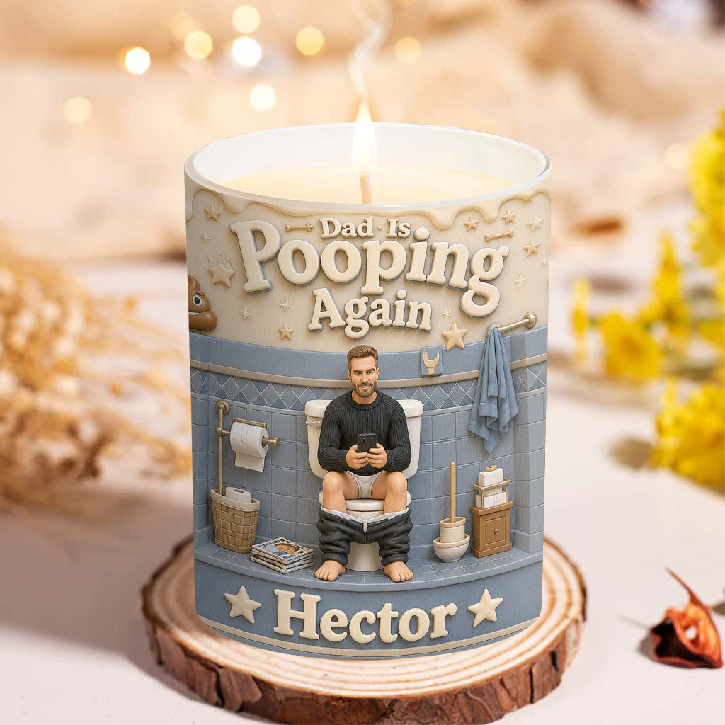 Custom Any Photo - Personalized Father Candle With Wooden Lid