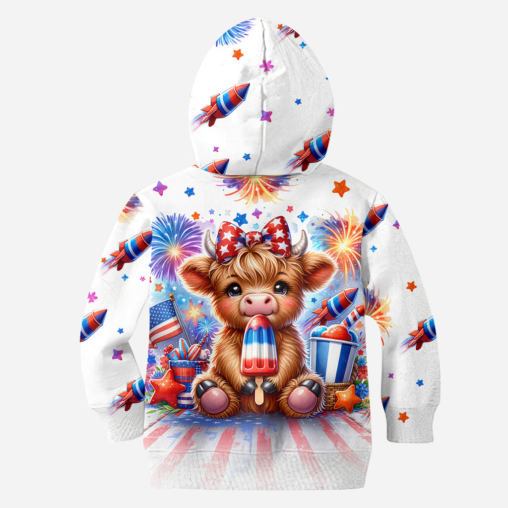 4th Of July Highland Cow - Personalized All Over Shirt
