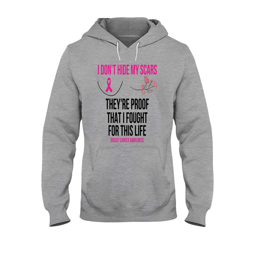 I Don't Hide My Scars - Breast Cancer Awareness T-shirt and Hoodie 102021