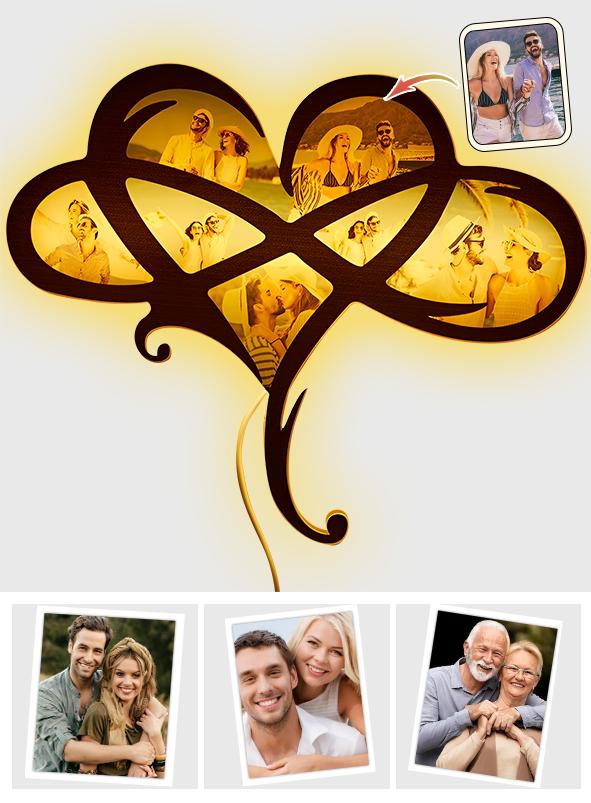 Any Photos - Personalized Couple Photo Heart Lamp