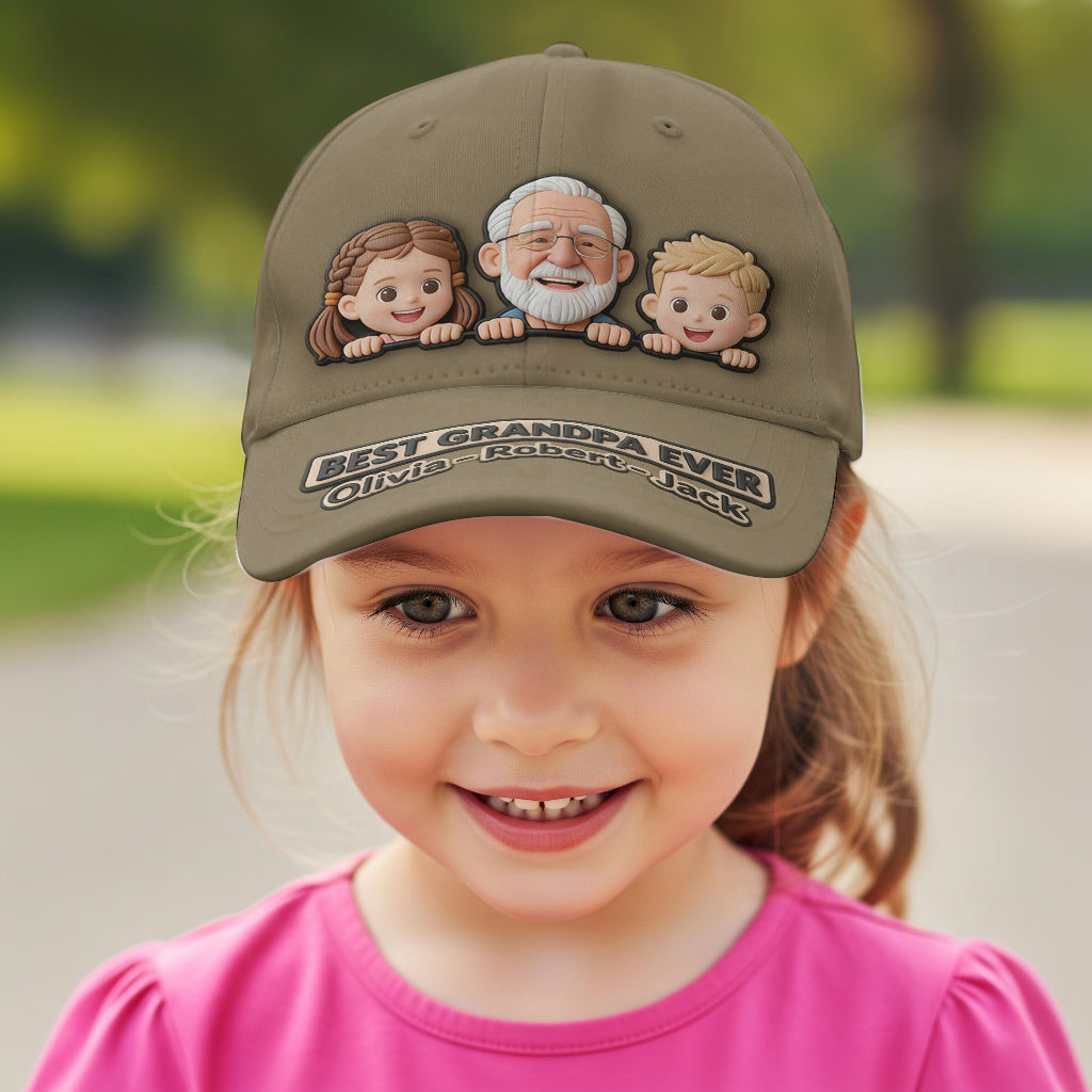 Dad Grandpa Gift Custom From Photo - Personalized Father Classic Cap