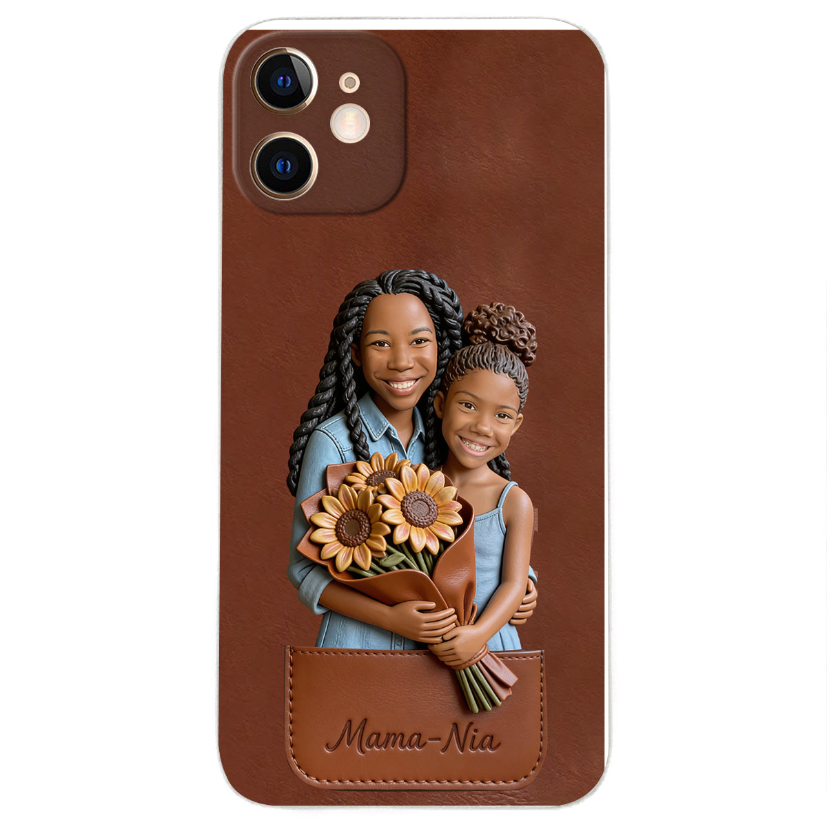 I Love You - Personalized Mother 3D Embossed Leather Phone Case