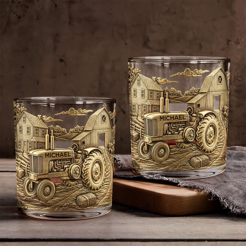 Countryside Life - Personalized Tractor Whiskey Glass