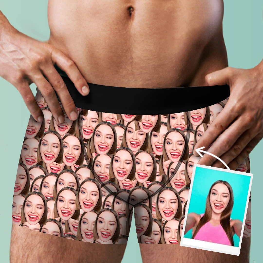 Custom Wife Or Girlfriend Face Boxers - Personalized Couple Men's boxer briefs