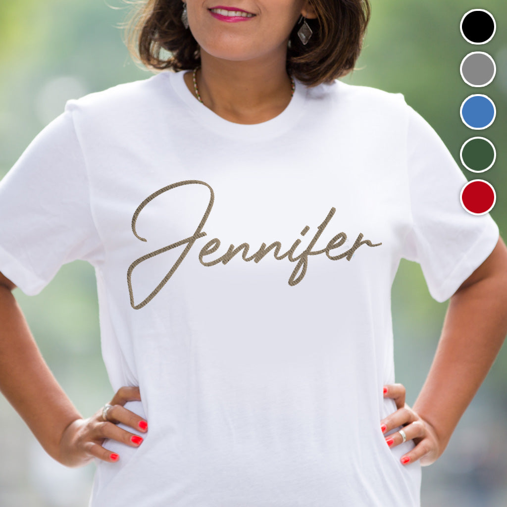 Custom Name - Personalized Step Mom Embroidered T-shirt