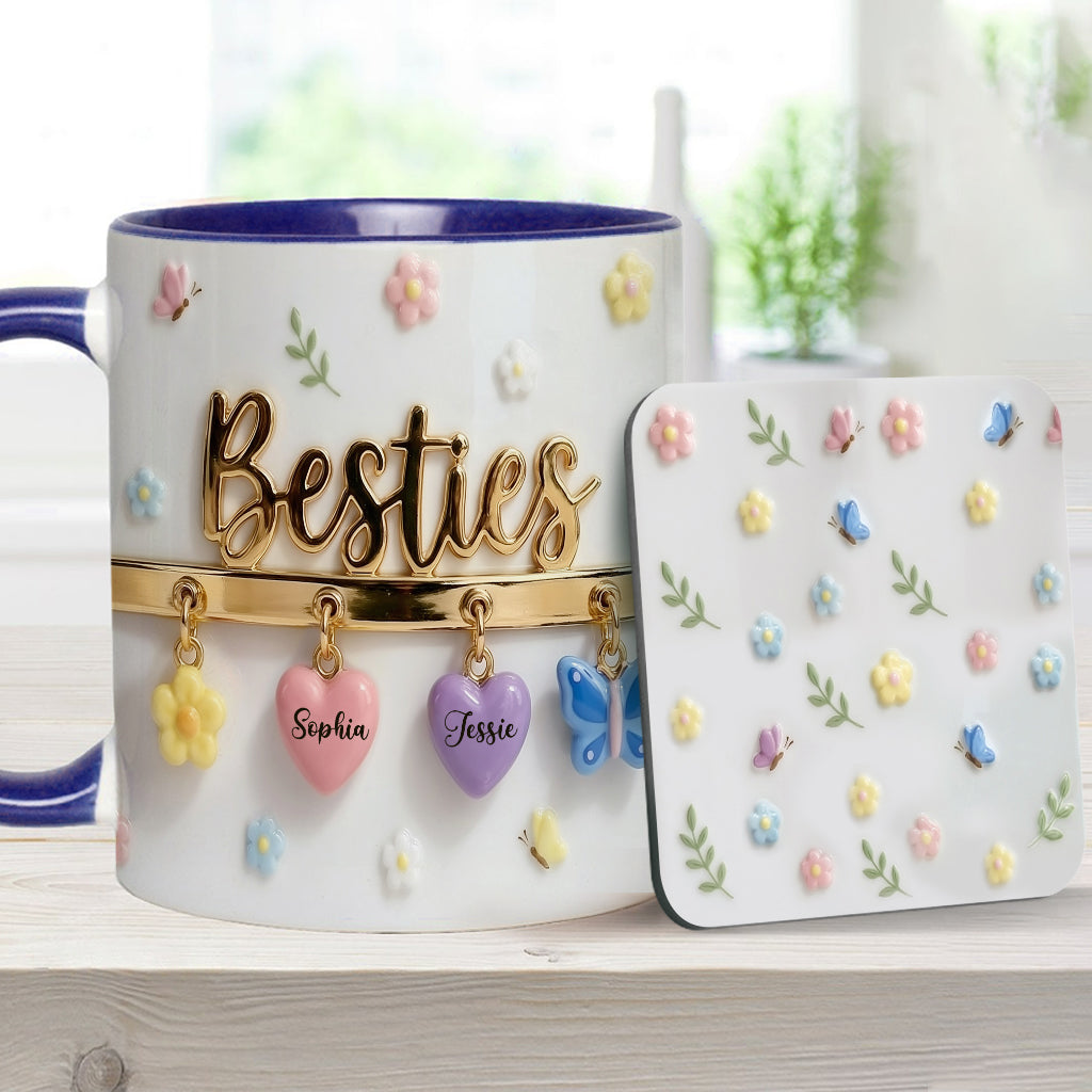 I Wish We Lived Closer Perfect Gift For Besties - Personalized Bestie Accent Mug & Coaster