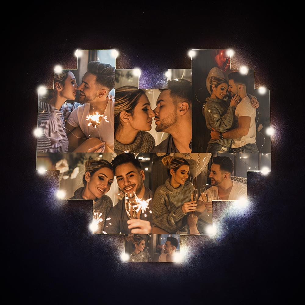 Custom Heart Photo Lamp - Personalized Couple Lamp