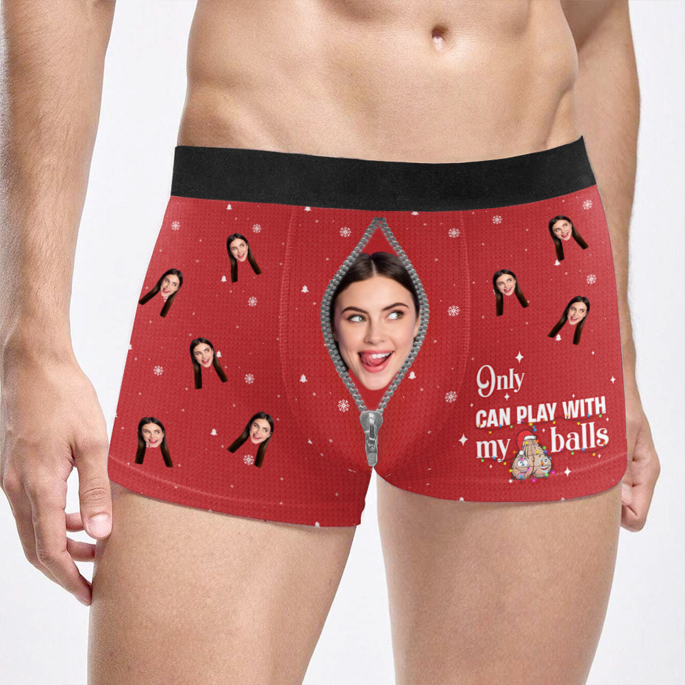 Only Wife Can Play with My Balls – Funny Personalized Boxer Briefs for Him, Perfect Christmas Gift