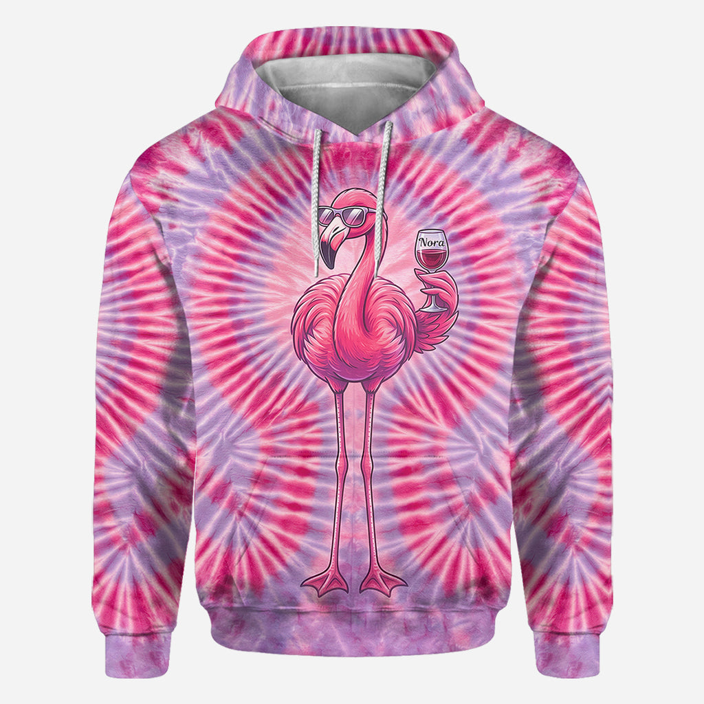 Chill Flamingo Tie Dye Shirt - Personalized Flamingo All Over Shirt