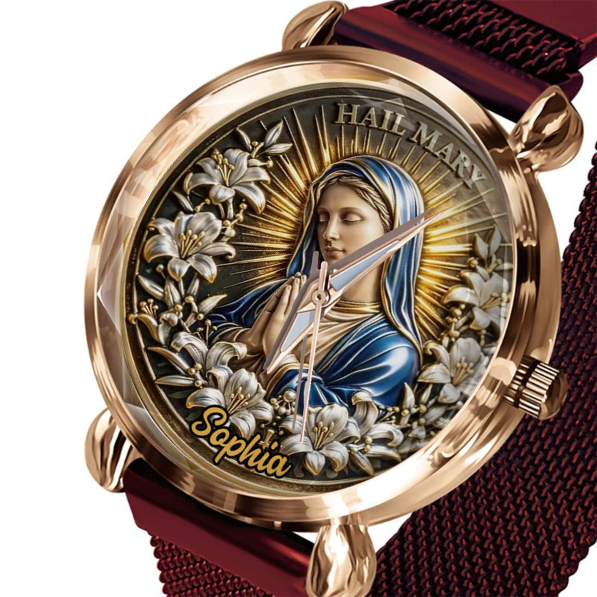 Hail Mary - Personalized Christian Women Hand Watch