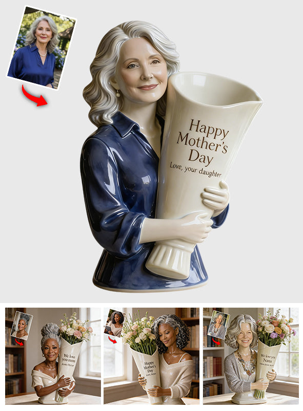 Flower Bouquet Vase - Mother's Day Gift - Personalized Mother Acrylic Flower Vase