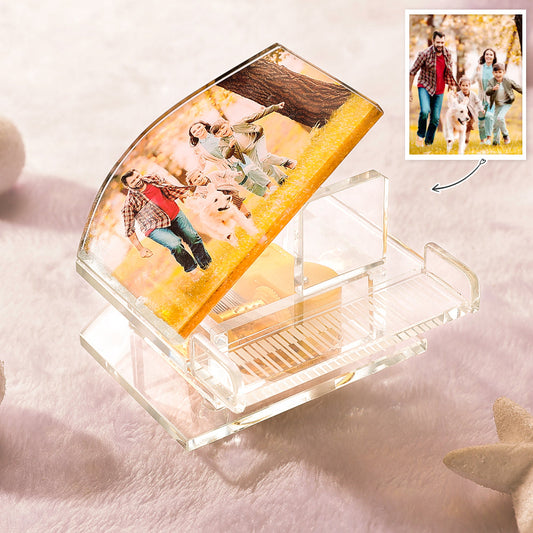 Custom Photo Transapent Piano Piano Music Box - gift for anyone - Personalized Music Box