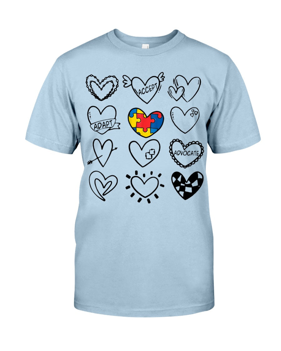 Accept Adapt Advocate - Autism Awareness T-shirt and Hoodie 0520