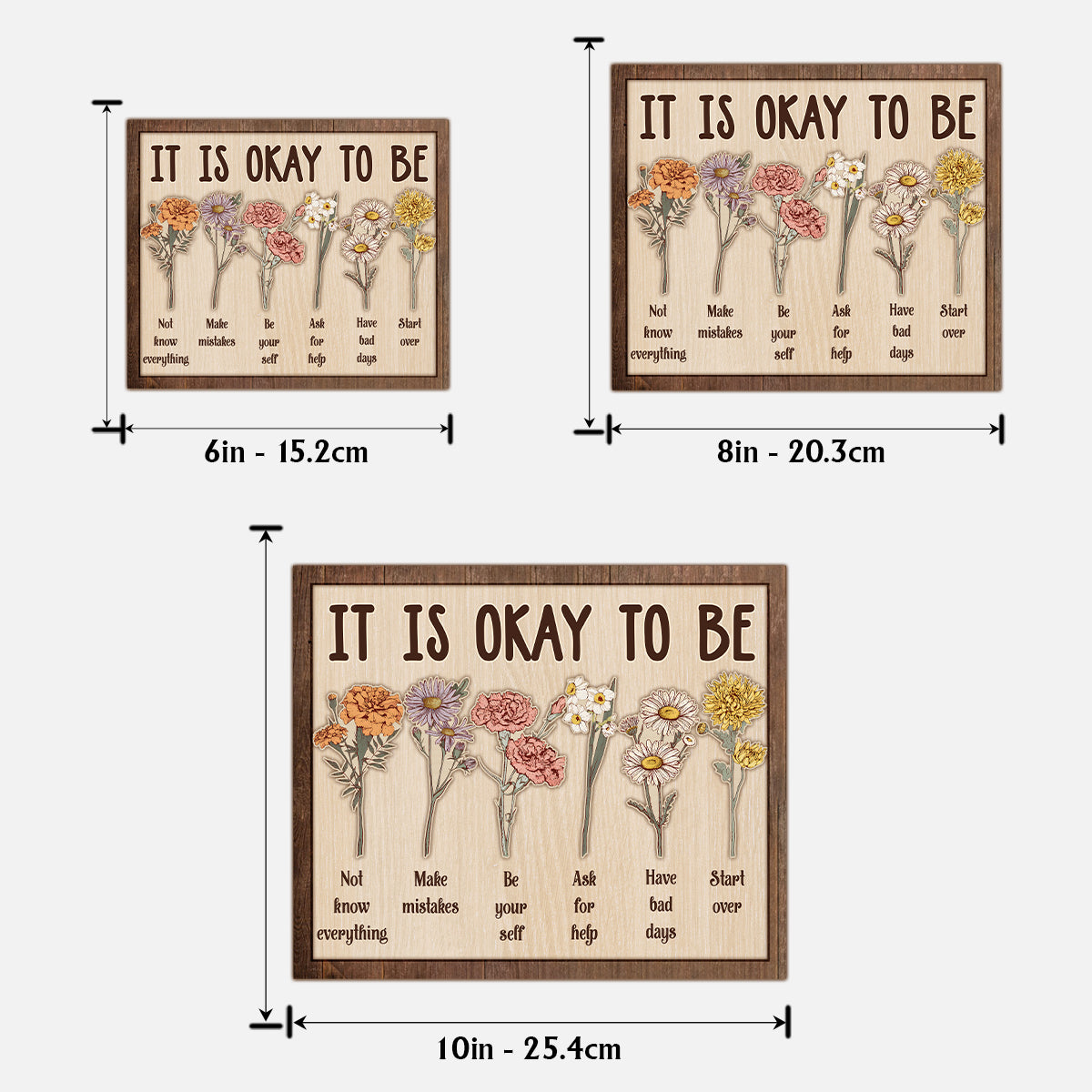 It is okay to be - Personalized Mental Health Awareness 2 Layered Wood Sign / Wood Plaque