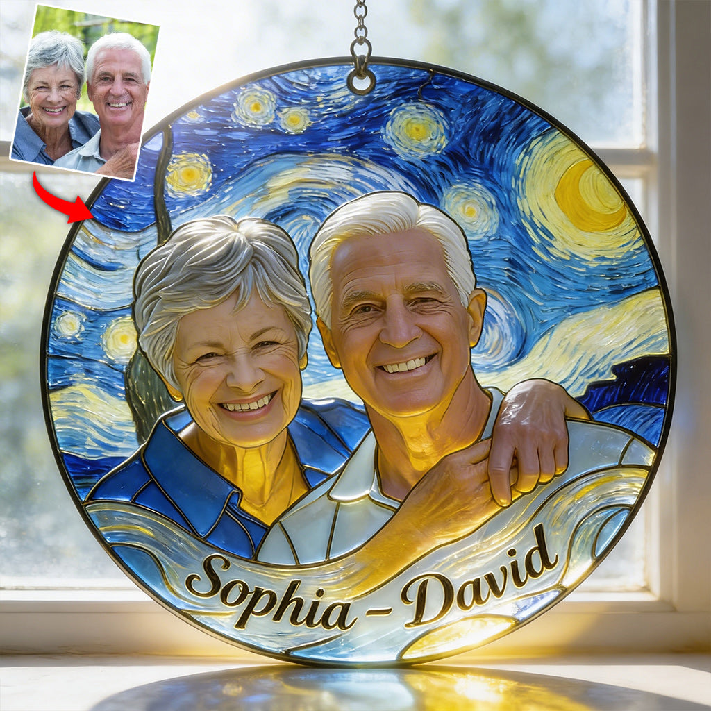 I Love You - Personalized Couple Window Hanging Suncatcher Ornament