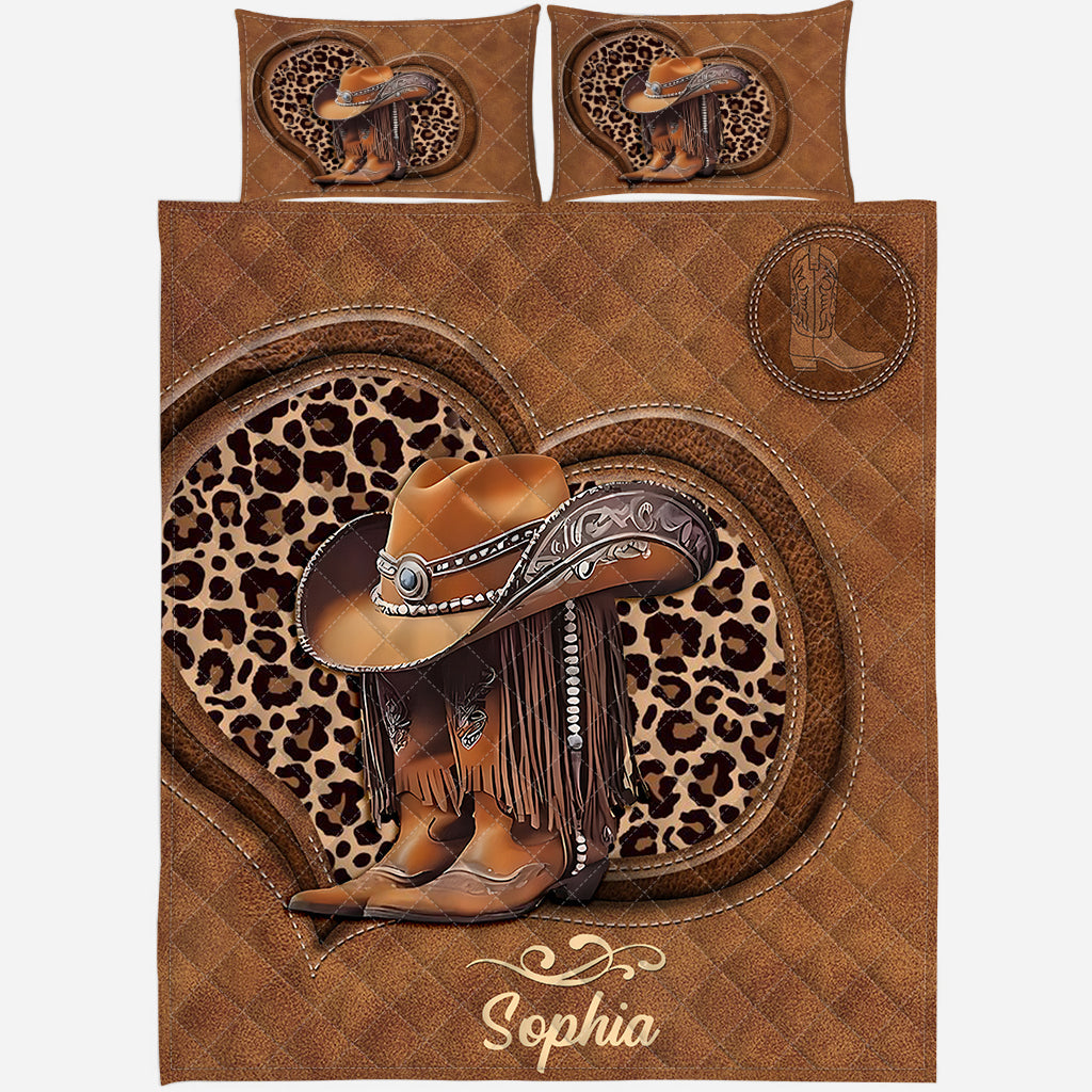 Cowgirl Boots - Personalized Cowgirl Quilt Set